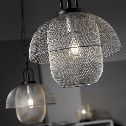 ONLI - Suspension chaîne ZAIR 1xE27/22W/230V noir/argent