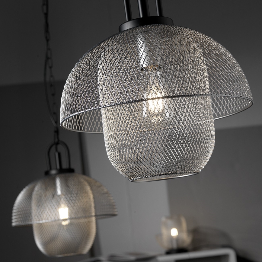 ONLI - Suspension chaîne ZAIR 1xE27/22W/230V noir/argent