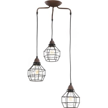 ONLI - Suspension filaire ARAIGNEE 3xE27/15W/230V noir/marron