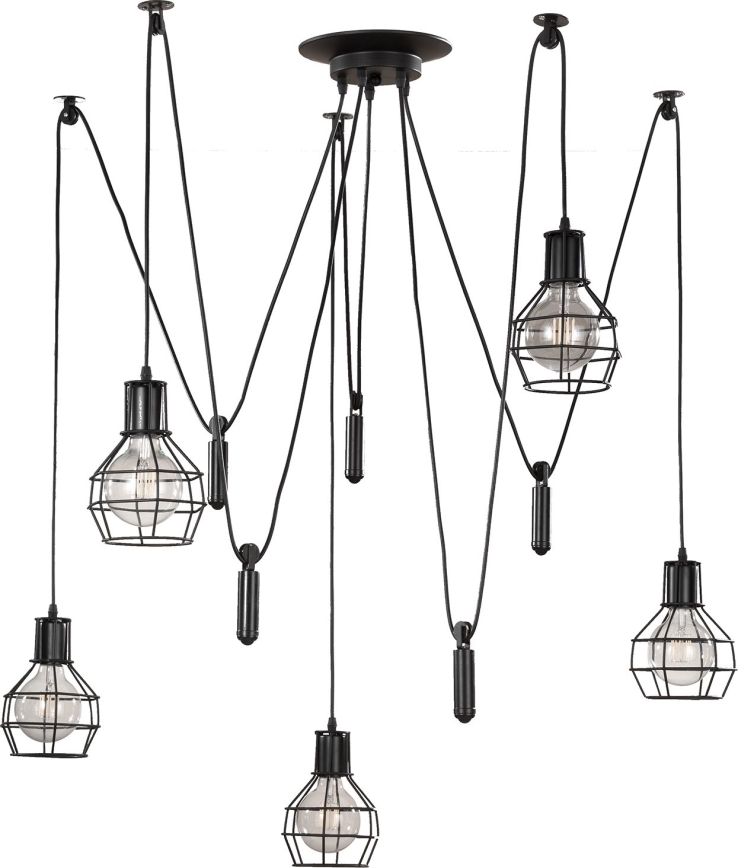 ONLI - Suspension filaire ARAIGNEE 5xE27/15W/230V araignée noir