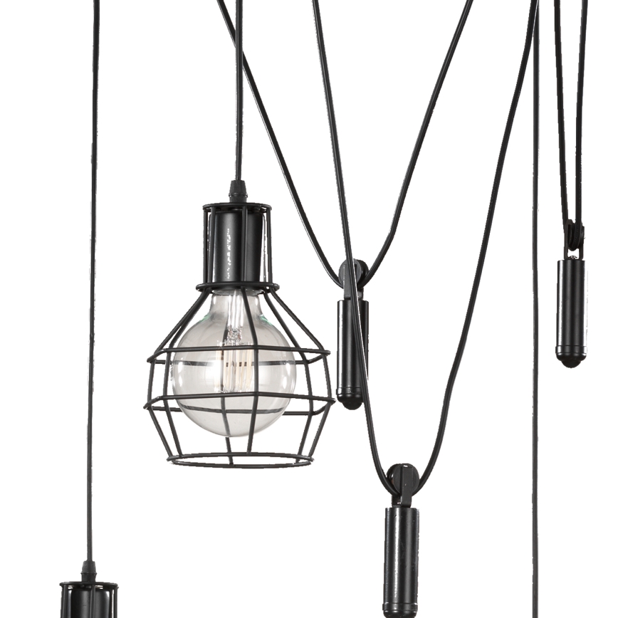 ONLI - Suspension filaire ARAIGNEE 5xE27/15W/230V araignée noir
