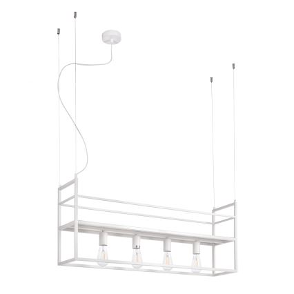 ONLI - Suspension filaire avec étagère JEFFER 4xE27/22W/230V blanc