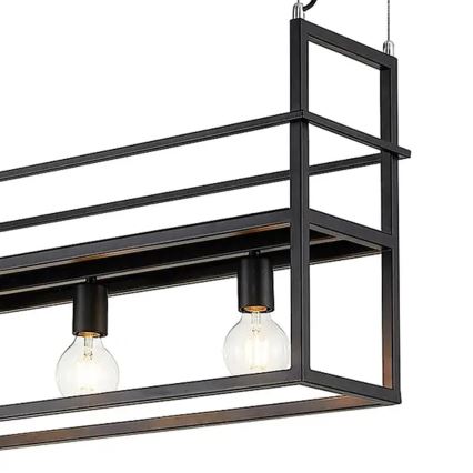 ONLI - Suspension filaire avec étagère JEFFER 4xE27/22W/230V noir