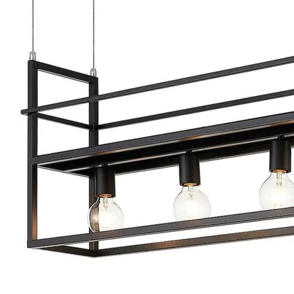 ONLI - Suspension filaire avec étagère JEFFER 4xE27/22W/230V noir