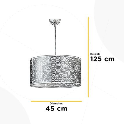 ONLI - Suspension filaire BRUCE 1xE27/15W/230V d. 45 cm chrome mat