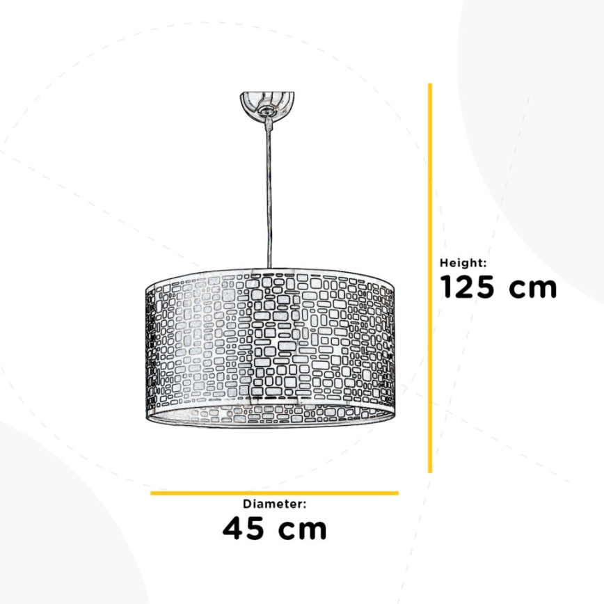 ONLI - Suspension filaire BRUCE 1xE27/15W/230V d. 45 cm chrome mat
