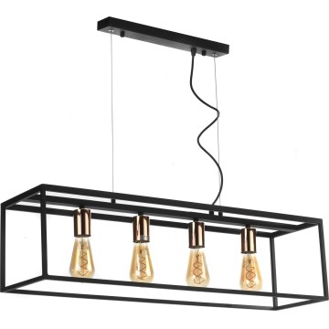 ONLI - Suspension filaire FLOKI 4xE27/15W/230V noir/cuivre