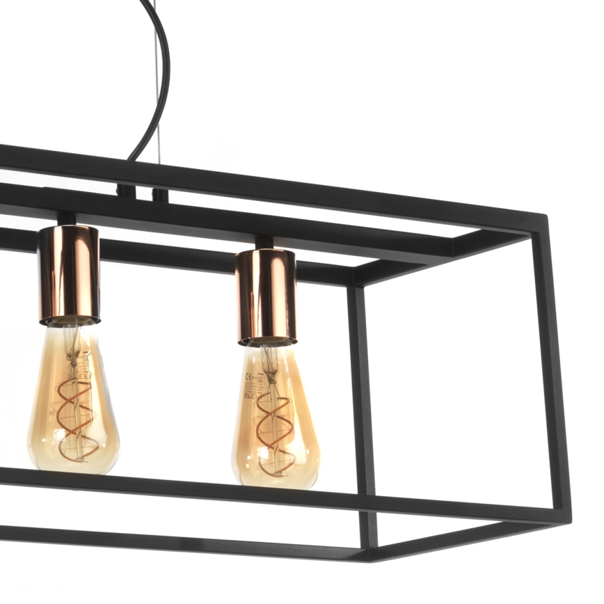 ONLI - Suspension filaire FLOKI 4xE27/15W/230V noir/cuivre
