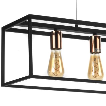 ONLI - Suspension filaire FLOKI 4xE27/15W/230V noir/cuivre