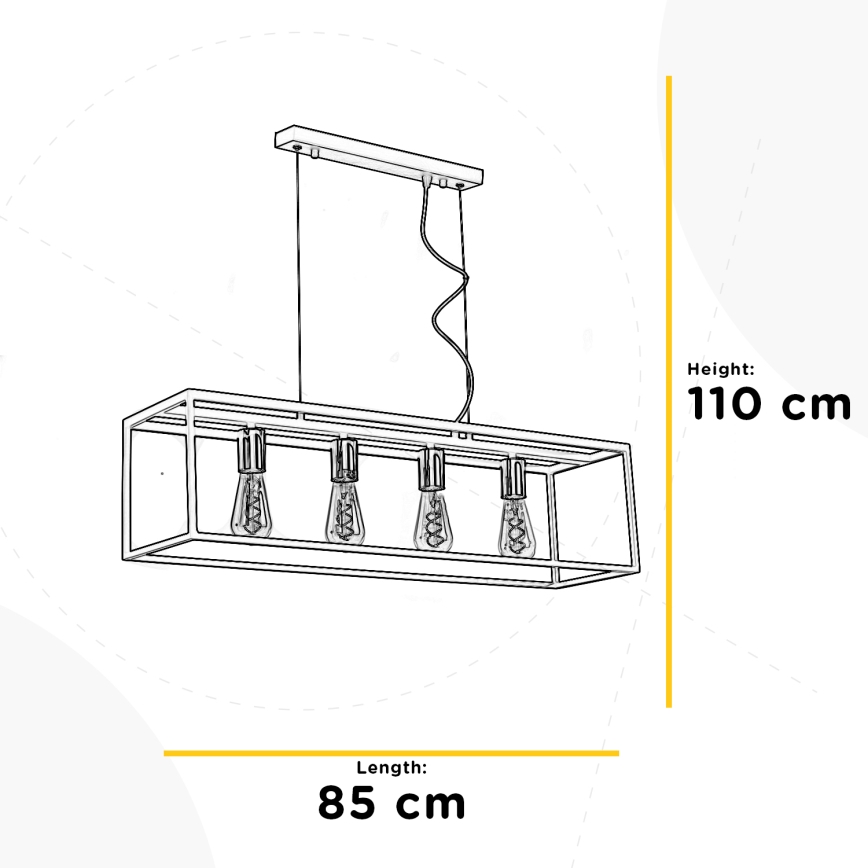 ONLI - Suspension filaire FLOKI 4xE27/15W/230V noir/cuivre