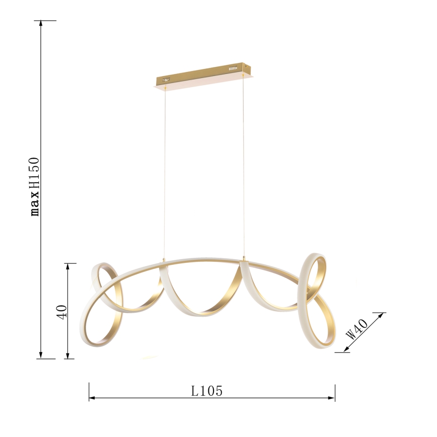 ONLI - Suspension filaire KIRA LED/60W/230V 4000K doré