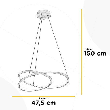 ONLI - Suspension filaire LIBERTY LED/30W/230V 4000K doré