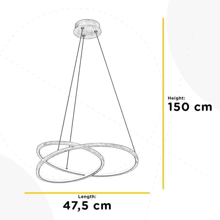 ONLI - Suspension filaire LIBERTY LED/30W/230V 4000K doré