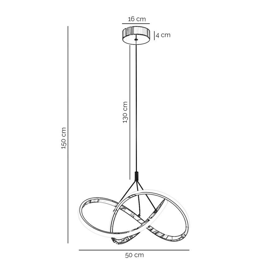 ONLI - Suspension filaire LOOP LED/40W/230V 4000K chrome brillant