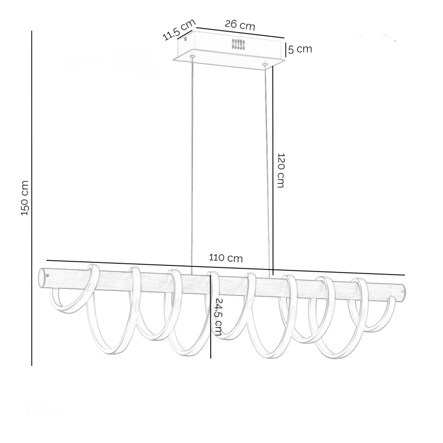 ONLI - Suspension filaire NILO LED/70W/230V 4000K marron/blanc