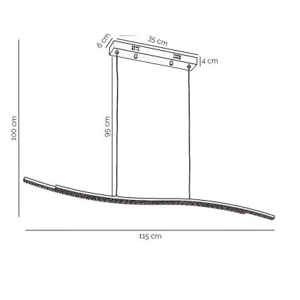 ONLI - Suspension filaire ONDA LED/30W/230V 4000K noir