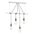 ONLI - Suspension filaire WIRE 4xE27/15W/230V gris/blanc