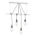 ONLI - Suspension filaire WIRE 4xE27/15W/230V gris/blanc