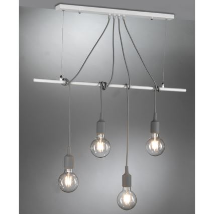 ONLI - Suspension filaire WIRE 4xE27/15W/230V gris/blanc