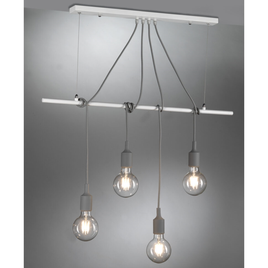 ONLI - Suspension filaire WIRE 4xE27/15W/230V gris/blanc