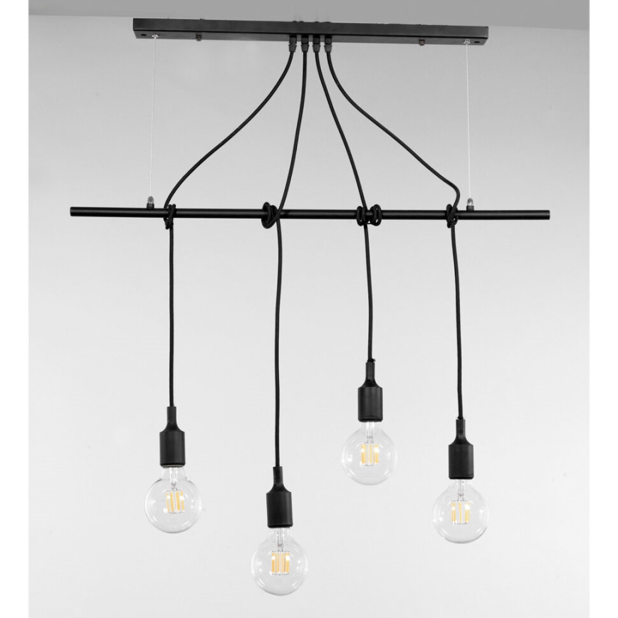 ONLI - Suspension filaire WIRE 4xE27/15W/230V noir