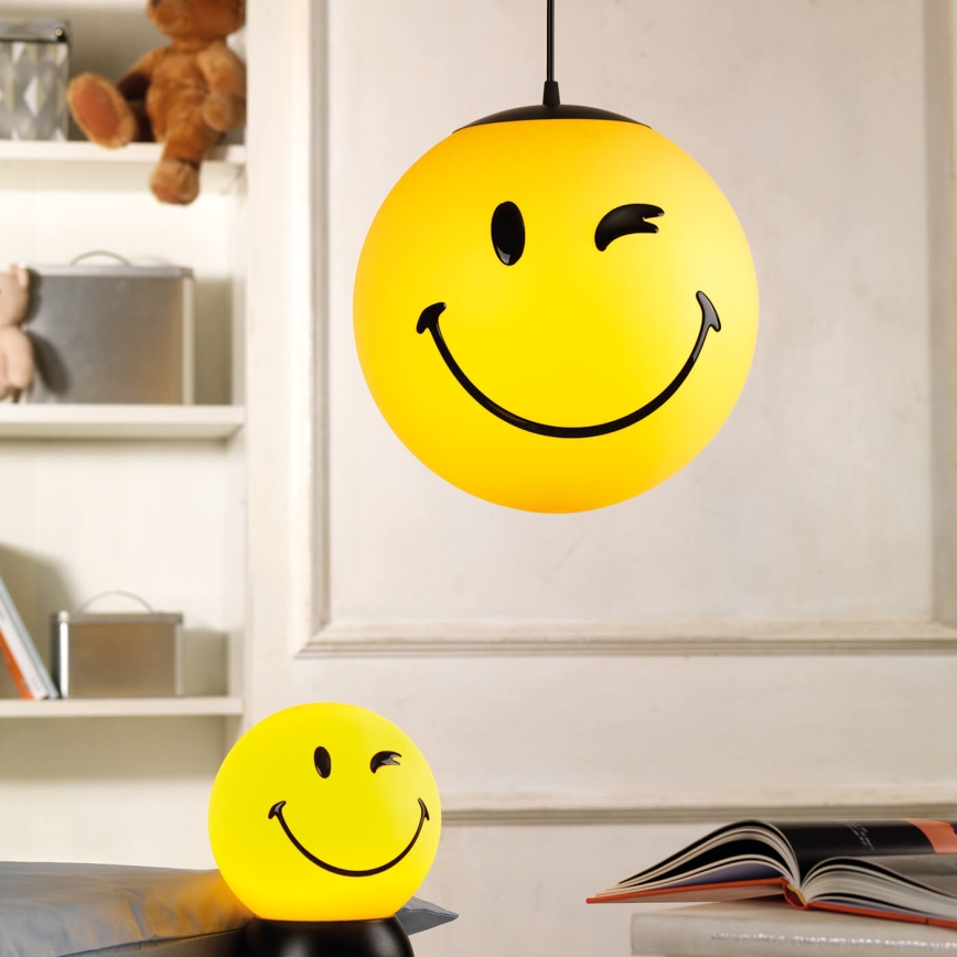 ONLI - Suspension pour enfant sur câble SMILEY 1xE27/15W/230V jaune