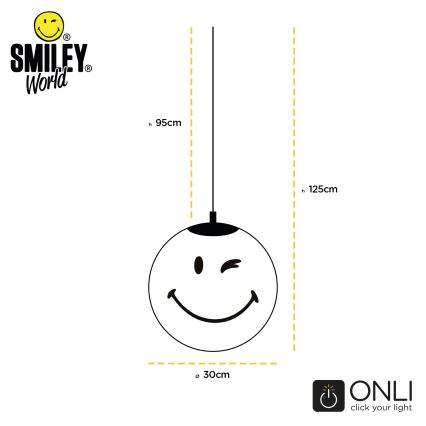 ONLI - Suspension pour enfants sur câble SMILEY 1xE27/15W/230V blanche