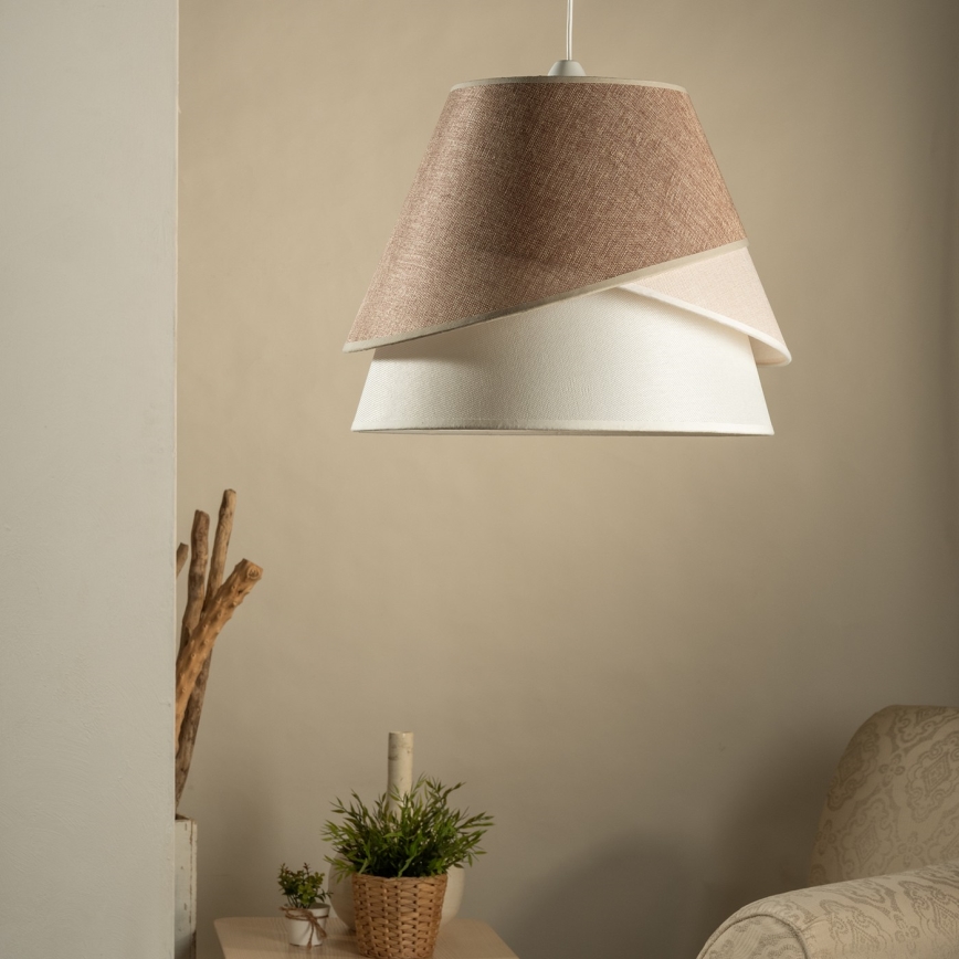 ONLI - Suspension sur câble POLLON 1xE27/15W/230V marron/crème/beige