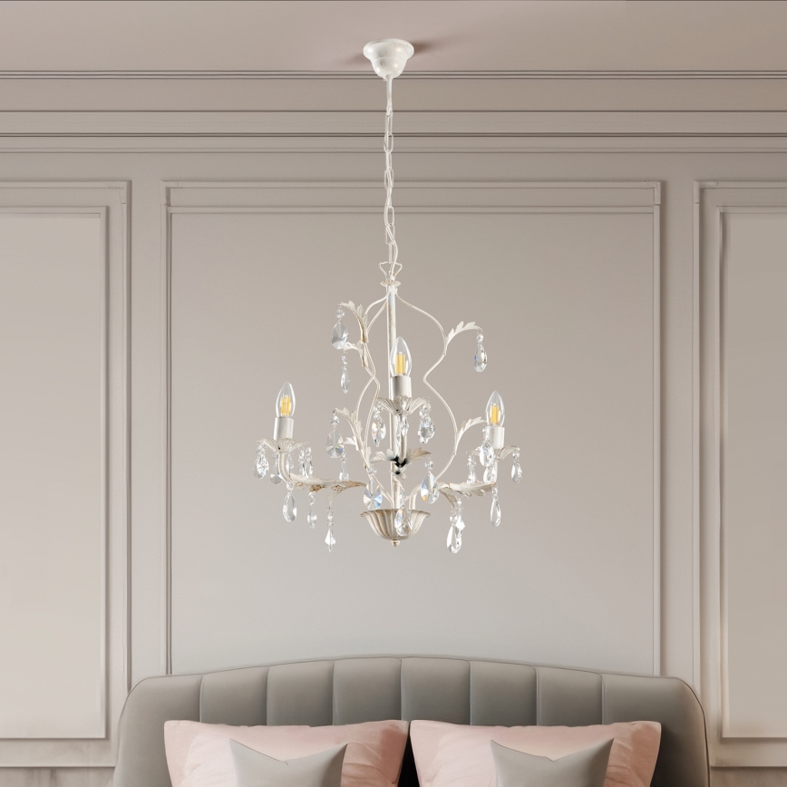 ONLI - Suspension sur chaîne TERESA 3xE14/6W/230V blanche