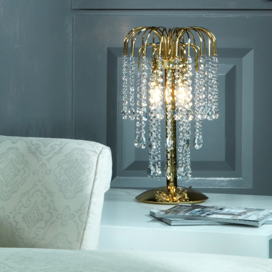 ONLI - Tafellamp PIOGGIA 2xE14/6W/230V goudkleurig 50 cm