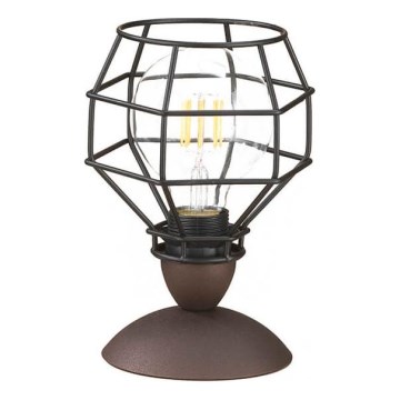 ONLI - Tafellamp SPIN 1xE27/15W/230V 23 cm zwart/bruin