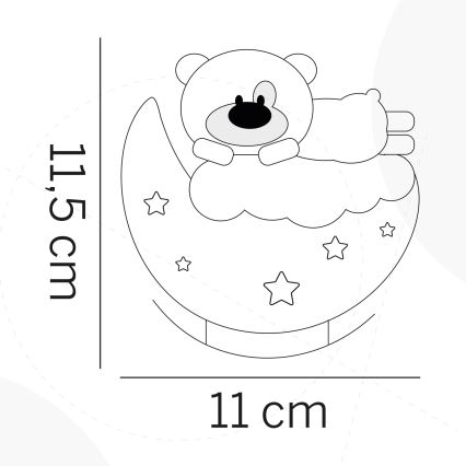 ONLI - Veilleuse nocturne LED rechargeable pour enfants NUVOLINA LED/2,5W/5V 300 mAh ours/rose