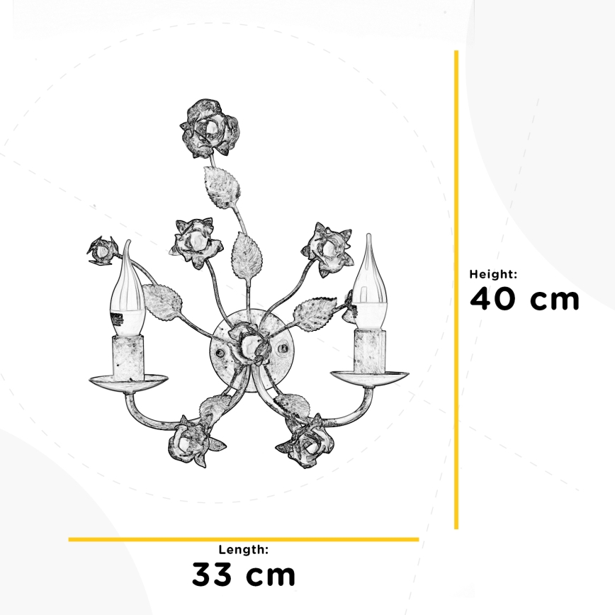 ONLI - Wandlamp CAROLINA 2xE14/6W/230V bronskleurig