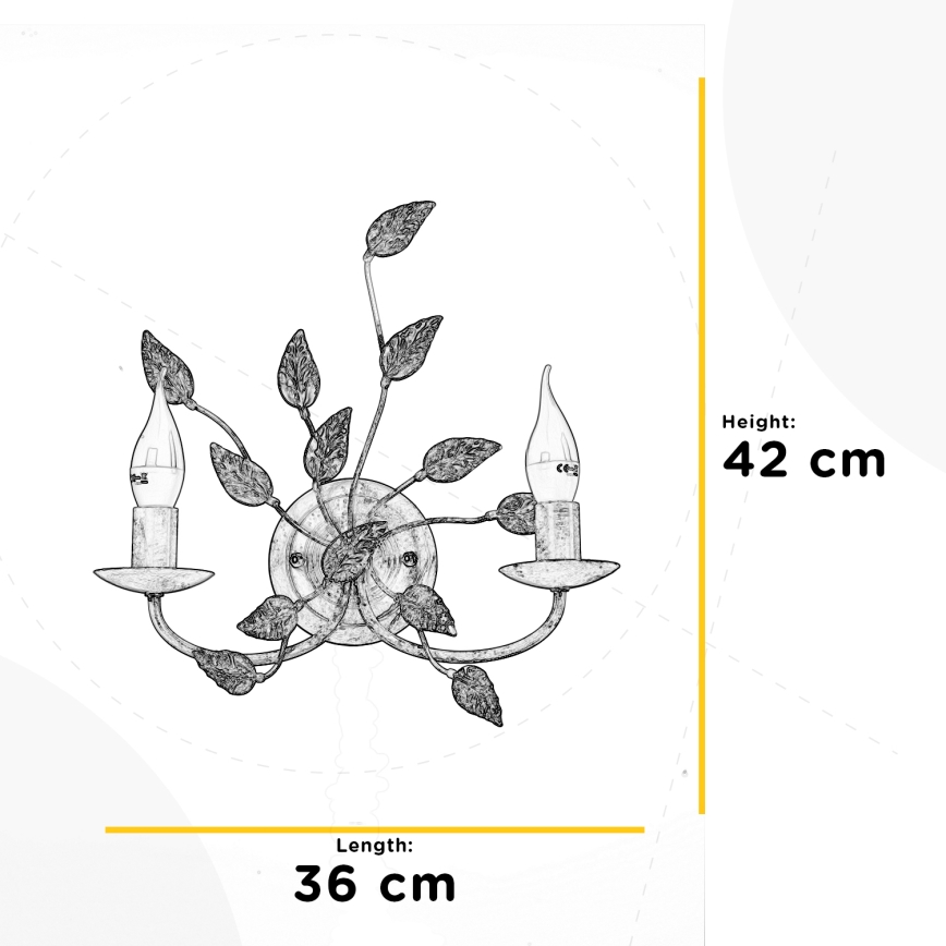 ONLI - Wandlamp COLLANA 1xE14/6W/230V wit/goud