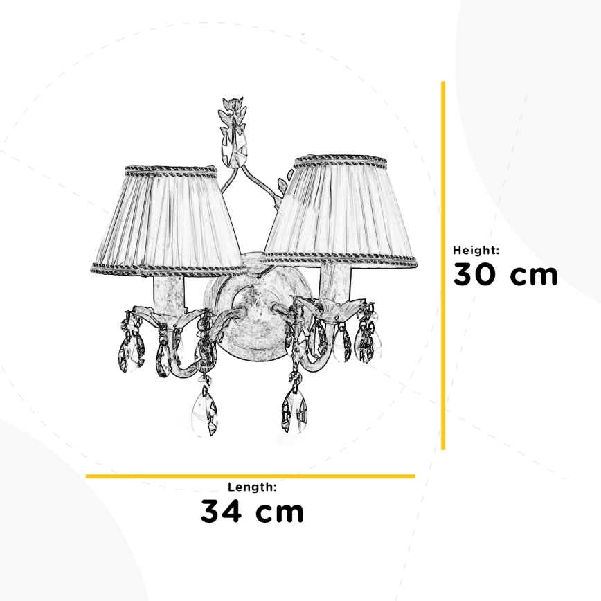 ONLI - Wandlamp KAREN 2xE14/6W/230V brons