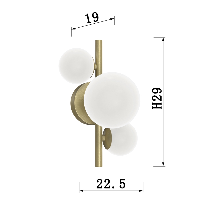 ONLI - Wandlamp PALOMA 3xG9/10W/230V goud