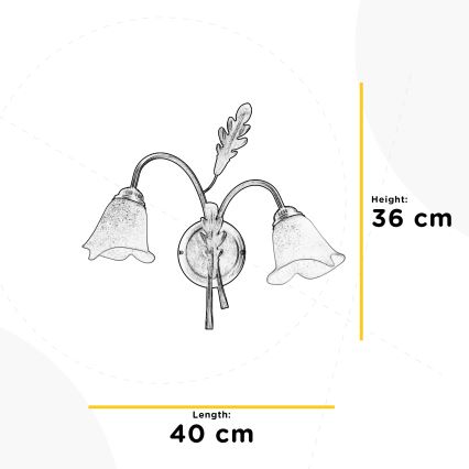 ONLI - Wandlamp QUERCIA 2xE14/6W/230V