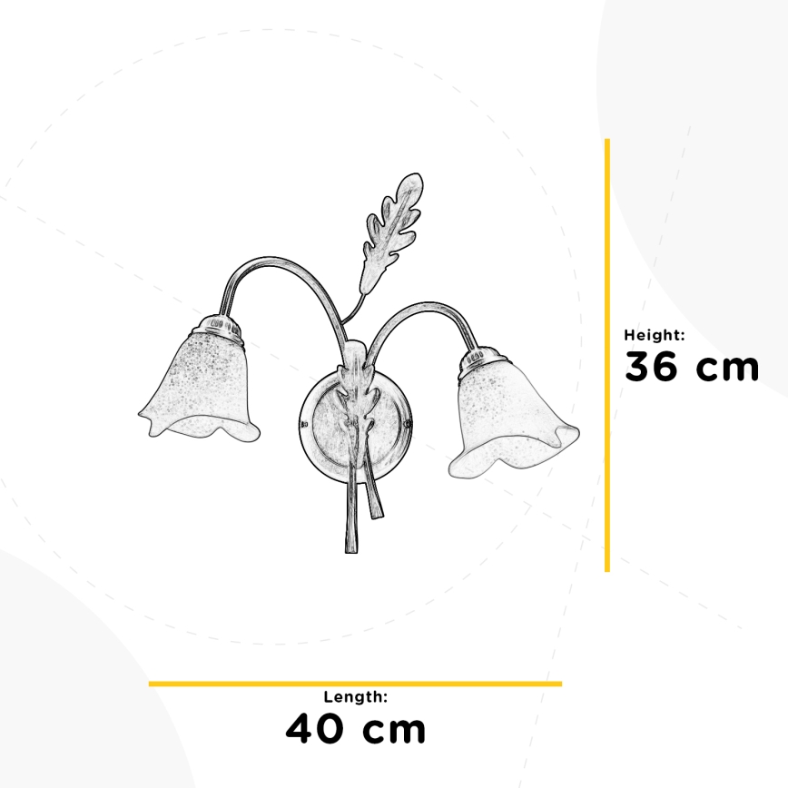 ONLI - Wandlamp QUERCIA 2xE14/6W/230V