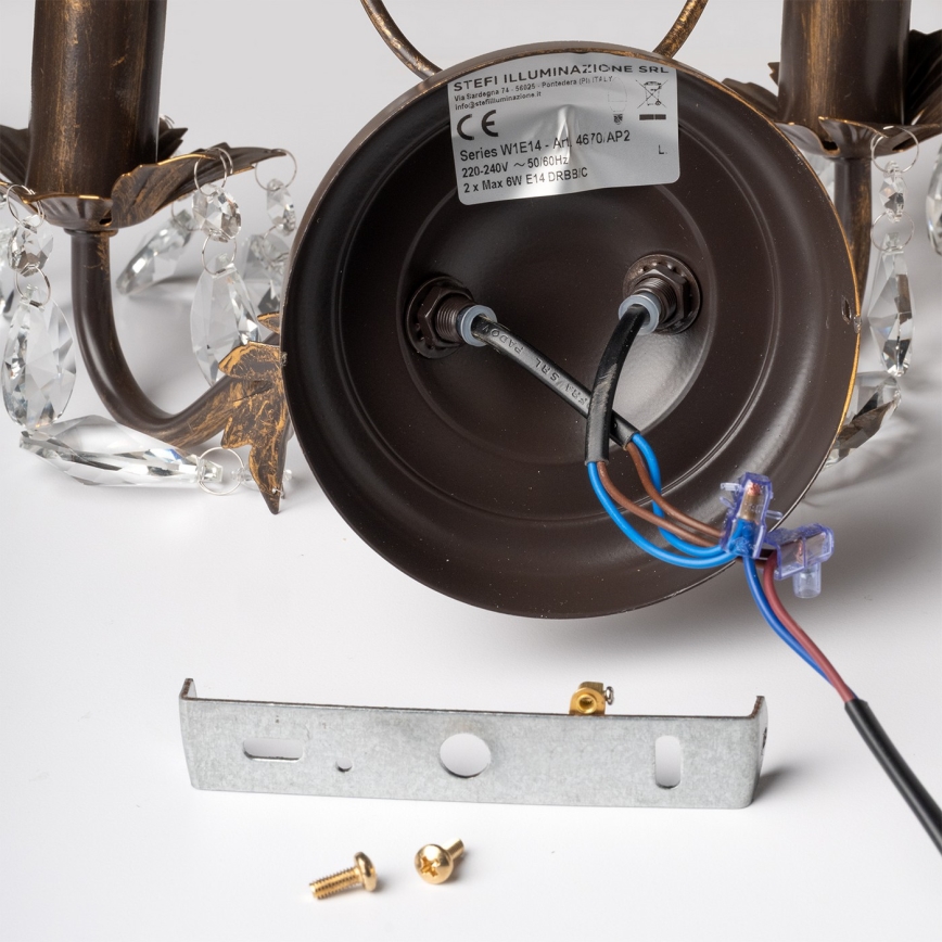 ONLI - Wandlamp TERESA 2xE14/6W/230V brons