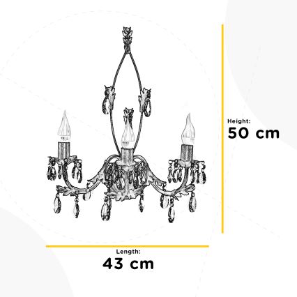 ONLI - Wandlamp TERESA 3xE14/6W/230V brons