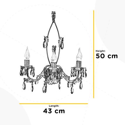 ONLI - Wandlamp TERESA 3xE14/6W/230V wit