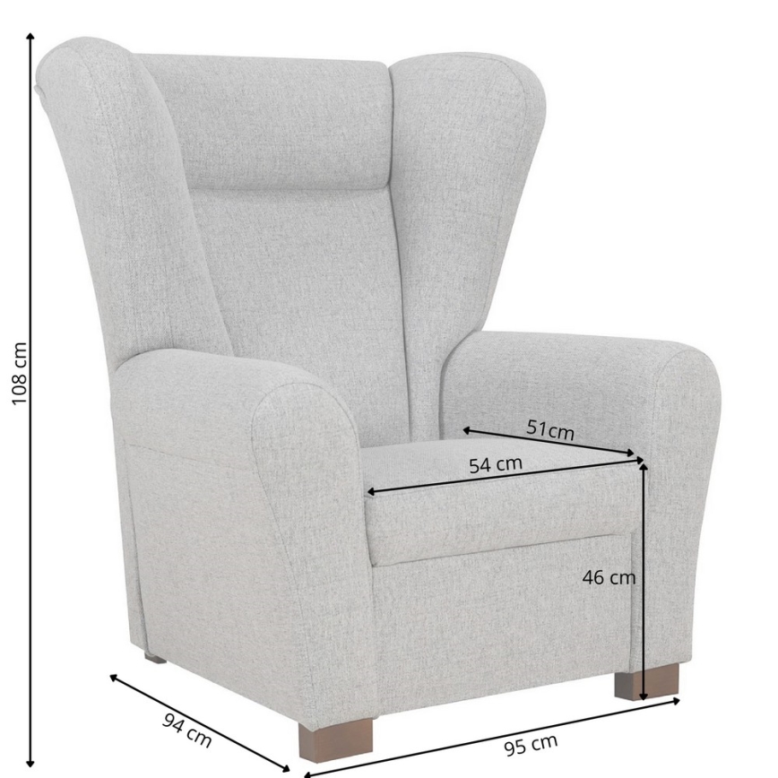 Oorfauteuil VIVA donkergrijs
