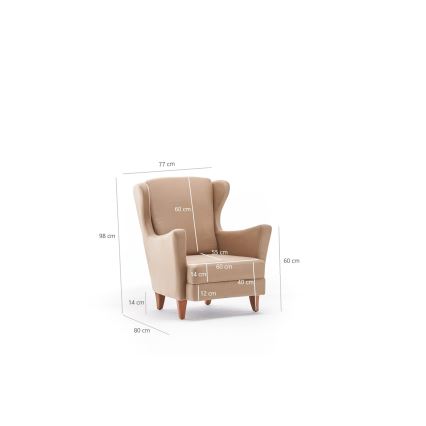 Oortjesfauteuil NUPI crème