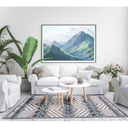 Oosters vloerkleed NEPAL 200x280 cm blauw/grijs/crème