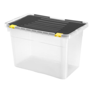 Opbergbox 54 l zwart/helder
