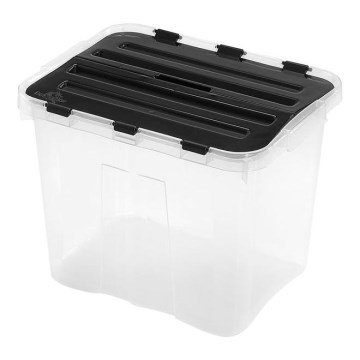 Opbergbox DRAGON 24 l zwart/doorzichtig