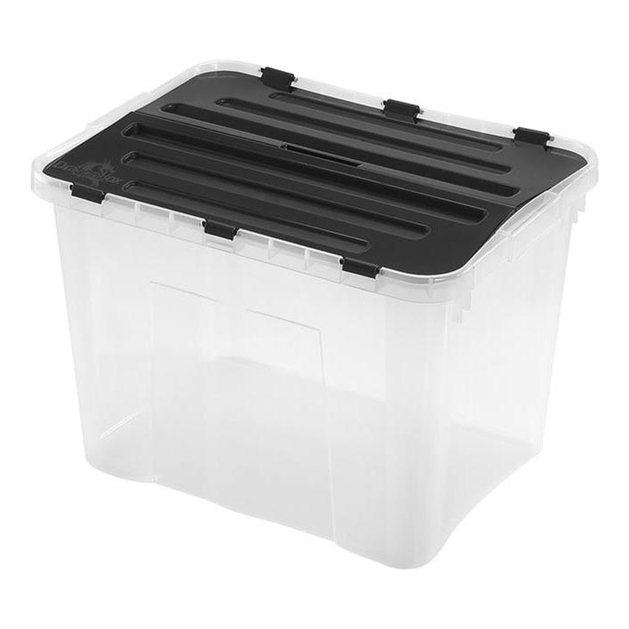 Opbergbox DRAGON 42 l zwart/doorzichtig