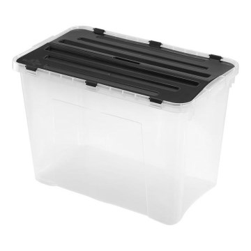 Opbergbox DRAGON 60 l zwart/doorzichtig