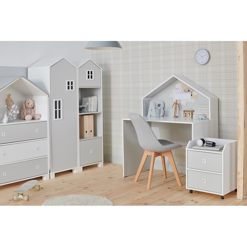 Opbergdoos voor kinderen MIRUM 54,2x42,4 cm wit/grijs