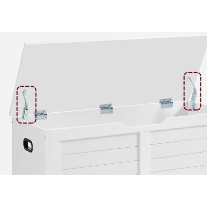 Opbergkist TOVIAN 100x46x40 cm, wit